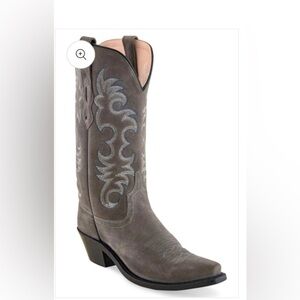 Old West Gray Heeled Boots